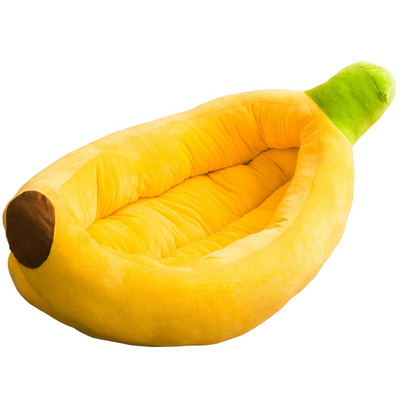 Komavic Banana-Shaped Dog Bed with Plush Filling