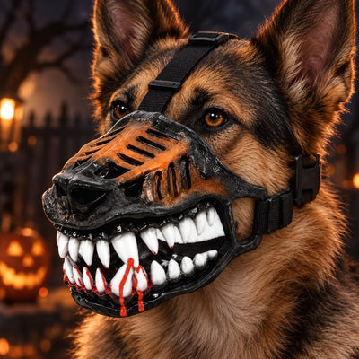 Komavic Halloween Dog Mask Adjustable Scary Costume