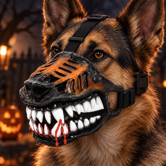 Komavic Halloween Dog Mask Adjustable Scary Costume