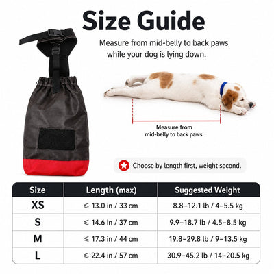 Komavic Dog Drag Bag Hind Leg Protection for Indoor Scooting