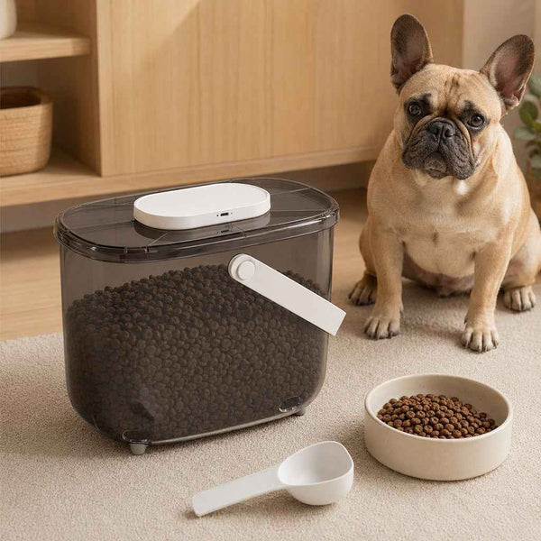 Paws in Awe 10L Automatic Vacuum Pet Food Storage Container for Pantry & Feeding Stations - Helps Reduce Air Exposure Between Meals