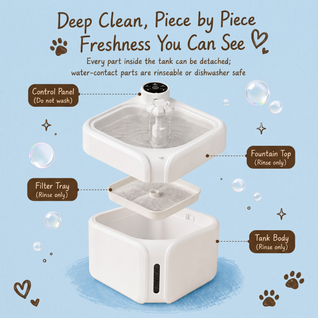 Komavic Smart Pet Water Fountain Automatic Sensor Water Dispenser Cat Circulating Filter Waterer 3 Modes