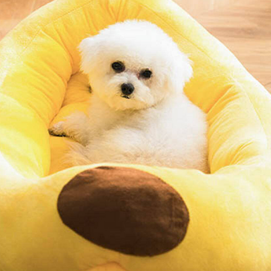 Komavic Banana-Shaped Dog Bed with Plush Filling