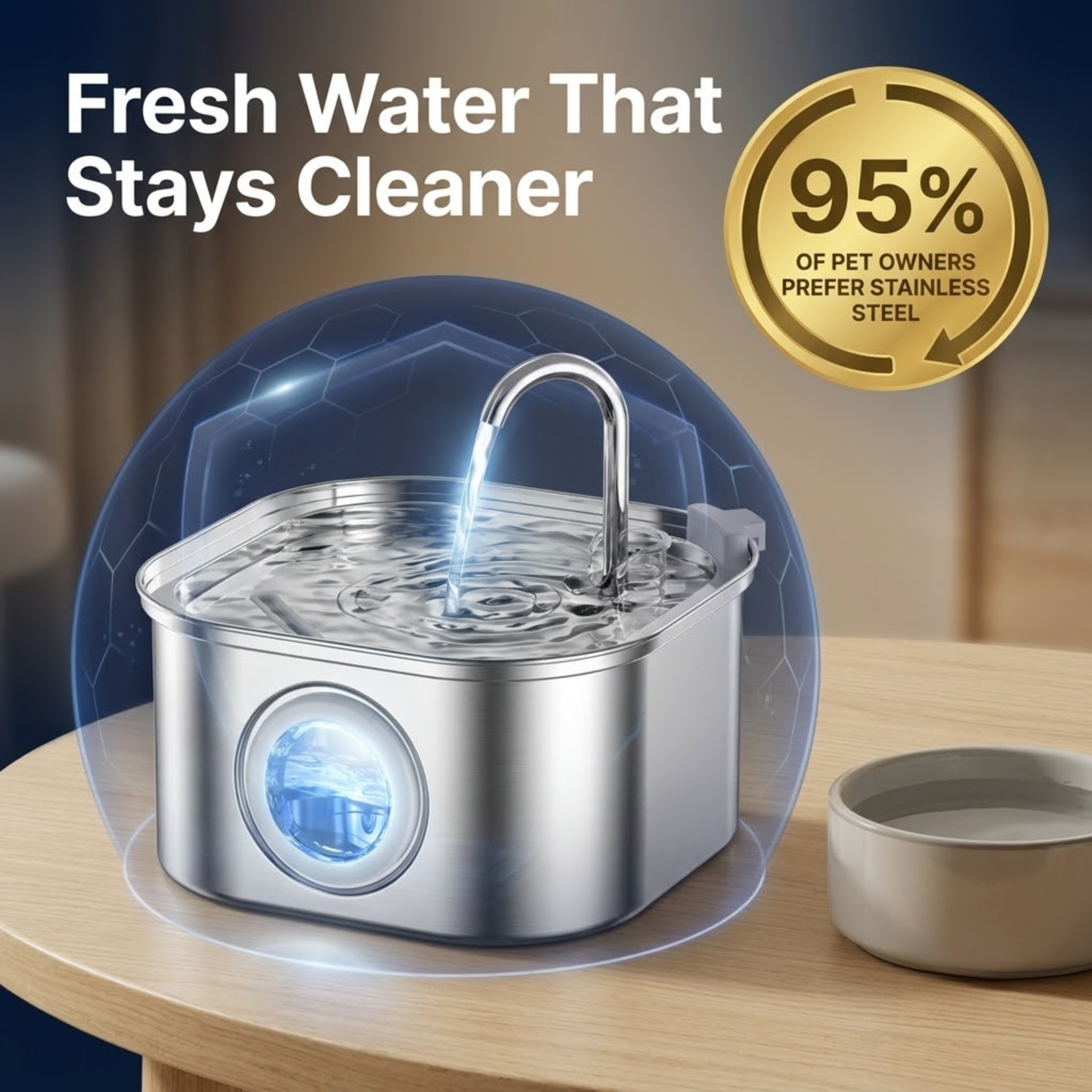 Stainless Steel Cat Water Fountain