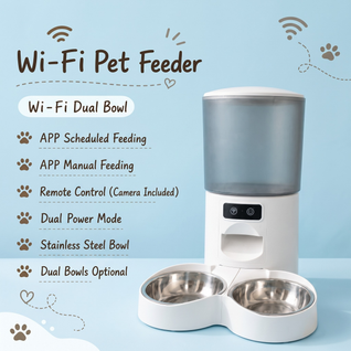 Komavic Smart Video Pet Feeder, Double Bowl Automatic Feeder