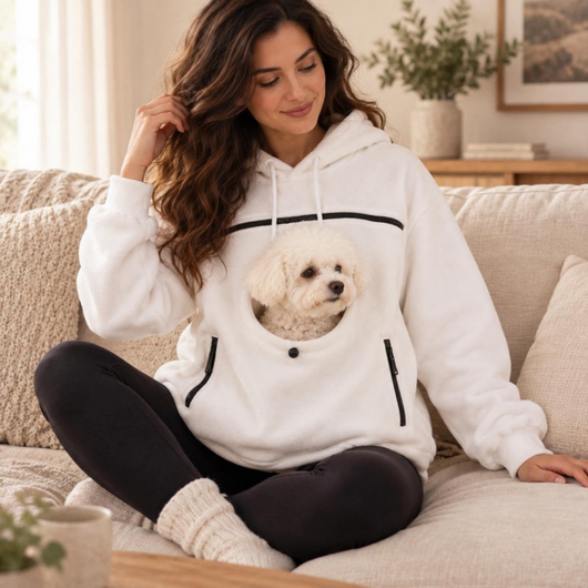 Pet Carrier Hoodie for Small Dogs and Cats, Hands Free Dog Carrying Sweatshirt, Cozy Pet Pouch Hoodie for Puppy and Cat Travel