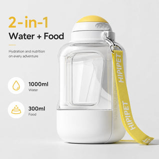 Komavic 2-in-1 Portable Dog Water Bottle with Food Container