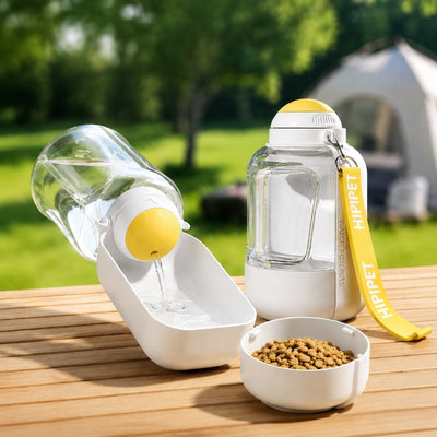 Komavic 2-in-1 Portable Dog Water Bottle with Food Container