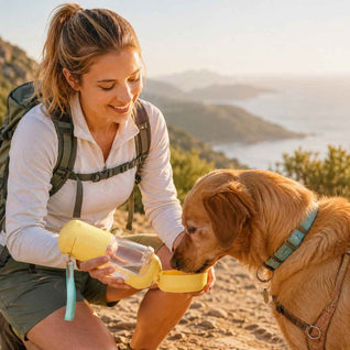 Komavic 2-in-1 Portable Dog Water Bottle with Food Container