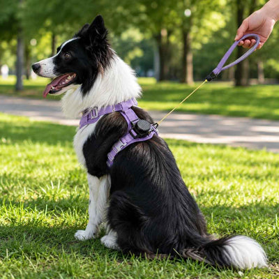 Paws in Awe 2-in-1 Retractable Dog Harness for Daily Walks - Built-In Leash Vest with Auto-Stop Control for Small & Medium Dogs