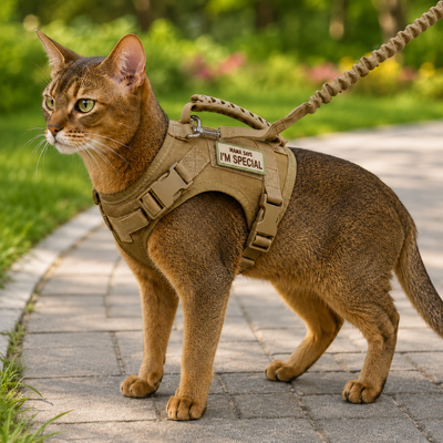 Tactical Cat Harness with Leash & Adjustable Escape-Resistant Vest