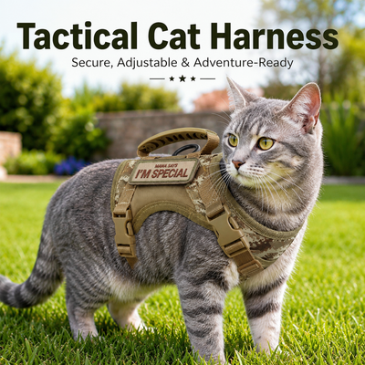 Tactical Cat Harness with Leash & Adjustable Escape-Resistant Vest