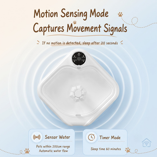 Komavic Smart Pet Water Fountain Automatic Sensor Water Dispenser Cat Circulating Filter Waterer 3 Modes