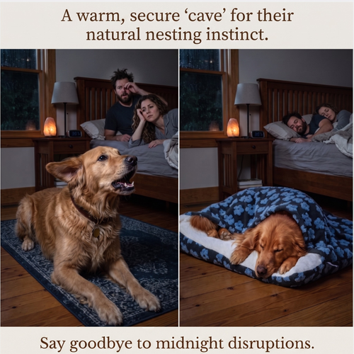 Komavic Cozy Sleepy Burrow Dog Bed With Removable Cover