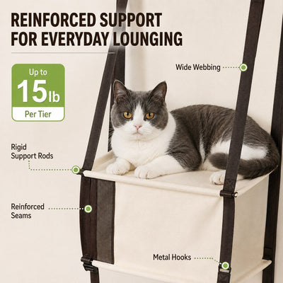 Komavic 3-Tier Door-Mounted Cat Tree