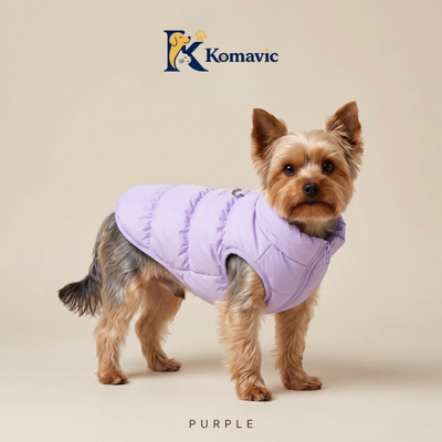 Komavic Dog Puffer Vest – Warm Winter Coat with Front Zipper