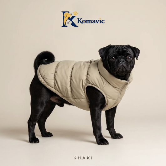 Komavic Dog Puffer Vest – Warm Winter Coat with Front Zipper