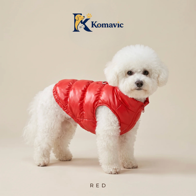 Komavic Dog Puffer Vest – Warm Winter Coat with Front Zipper