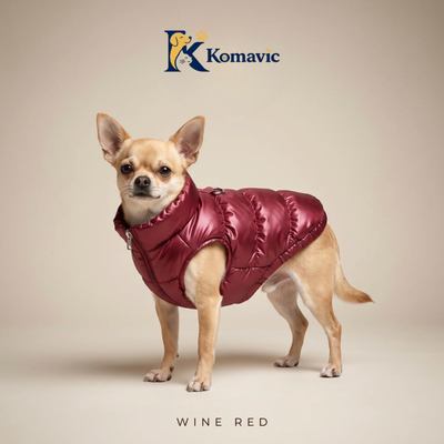 Komavic Dog Puffer Vest – Warm Winter Coat with Front Zipper