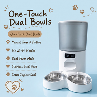 Komavic Smart Video Pet Feeder, Double Bowl Automatic Feeder