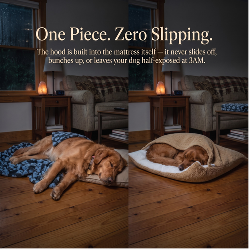Komavic Cozy Sleepy Burrow Dog Bed With Removable Cover