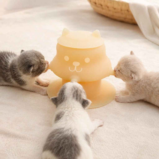 Paws in Awe 4-Nipple Silicone Nursing Feeder for Kittens & Puppies - Easier Litter Feeding with a Suction Base