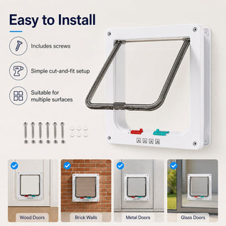 Komavic 4-Way Locking Cat Door