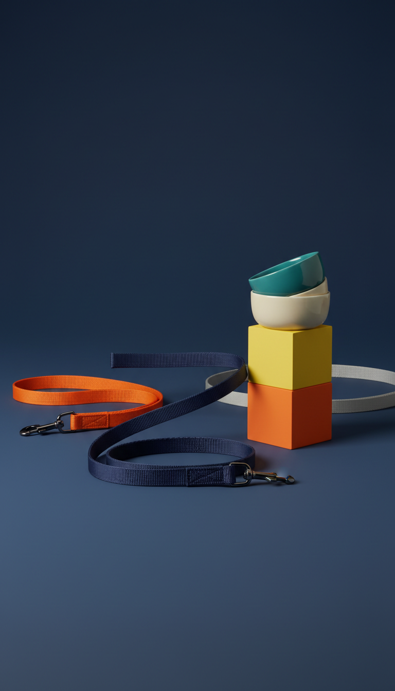 Nylon Leash With Reflective Trim