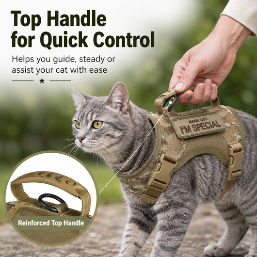 Tactical Cat Harness with Leash & Adjustable Escape-Resistant Vest
