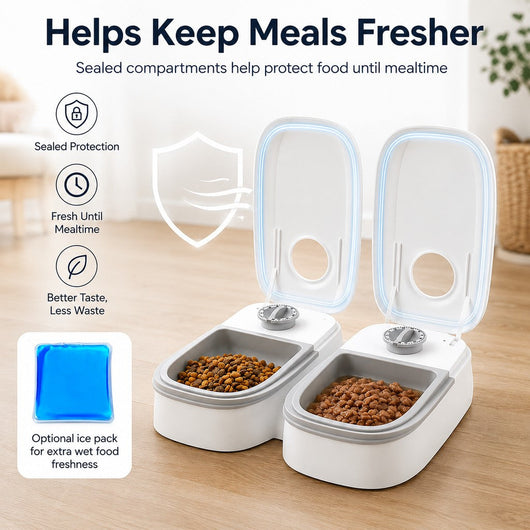 48-Hour Timed Pet Feeder for Cats & Small Dogs - Scheduled Meals for Workdays, Short Trips & Busy Pet Parents