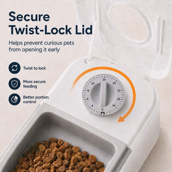 48-Hour Timed Pet Feeder for Cats & Small Dogs - Scheduled Meals for Workdays, Short Trips & Busy Pet Parents