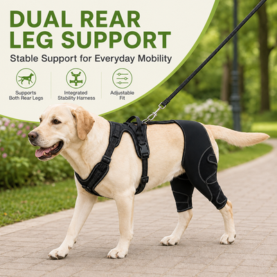 Komavic Dual Rear Leg Dog Support Brace with Harness