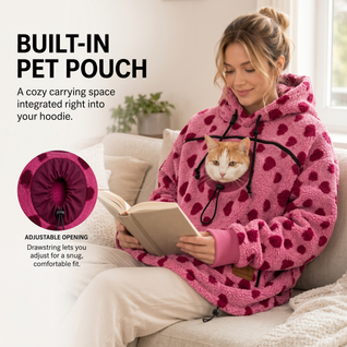 Komavic Dog Carrier Hoodie – Sherpa Kangaroo Pouch for Small Dogs & Cats