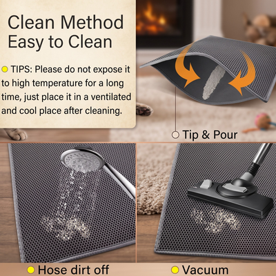 Paw-Catch™ Double-Layer Cat Litter Mat — Honeycomb Litter Trap, Waterproof & Non-Slip
