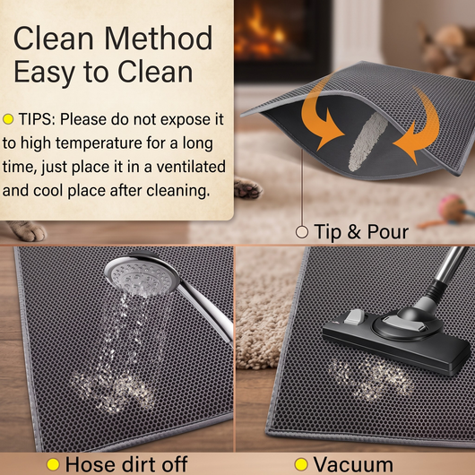 Paw-Catch™ Double-Layer Cat Litter Mat — Honeycomb Litter Trap, Waterproof & Non-Slip