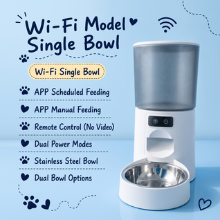 Komavic Smart Video Pet Feeder, Double Bowl Automatic Feeder