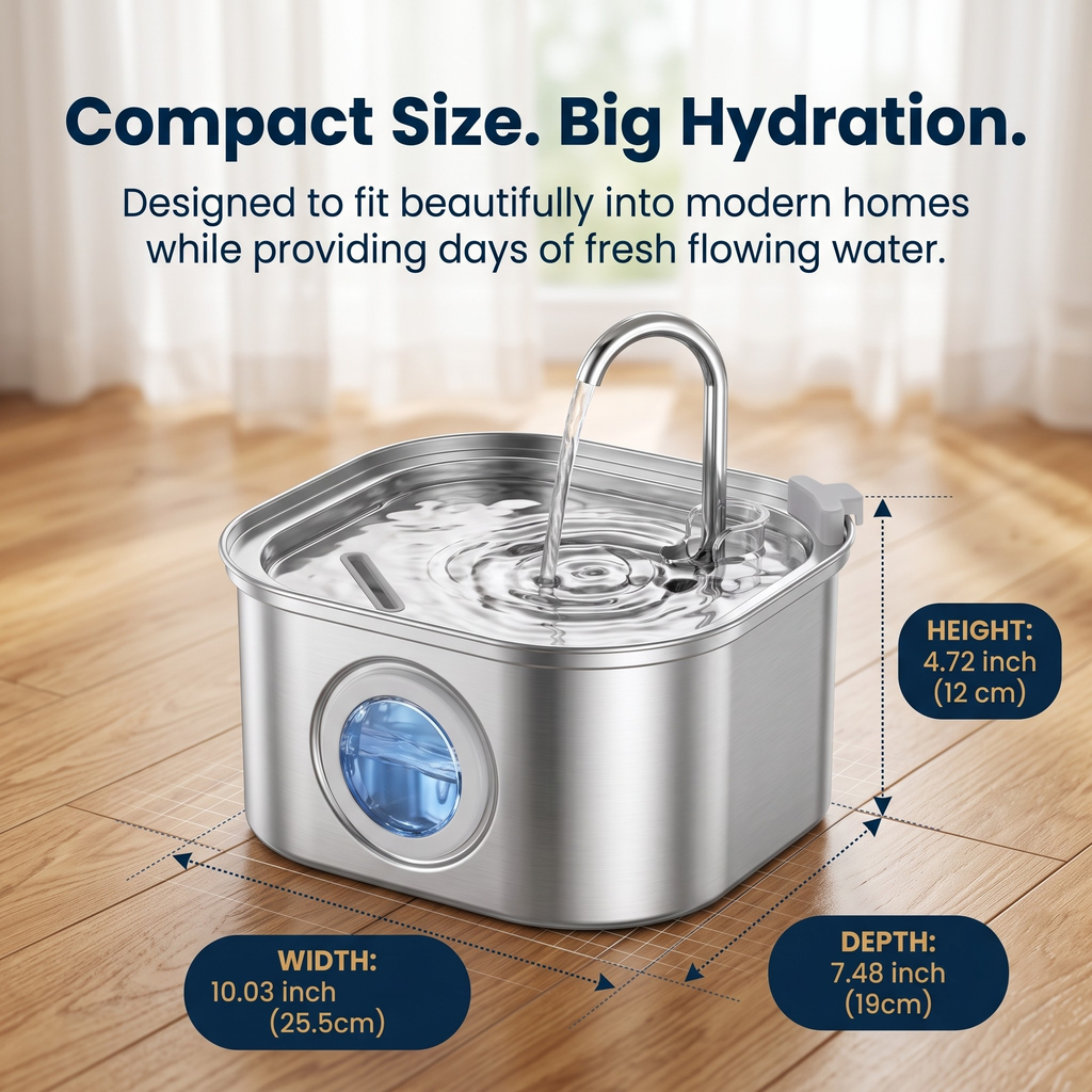 Stainless Steel Cat Water Fountain