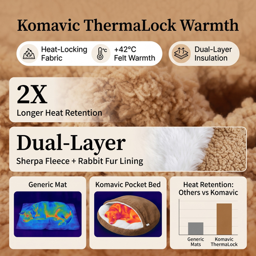 Komavic Cozy Sleepy Burrow Dog Bed With Removable Cover