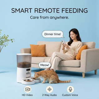 Komavic Smart Video Pet Feeder, Double Bowl Automatic Feeder