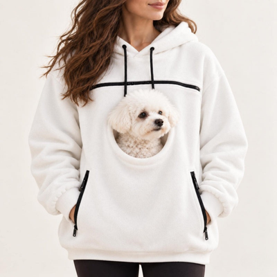 Pet Carrier Hoodie for Small Dogs and Cats, Hands Free Dog Carrying Sweatshirt, Cozy Pet Pouch Hoodie for Puppy and Cat Travel