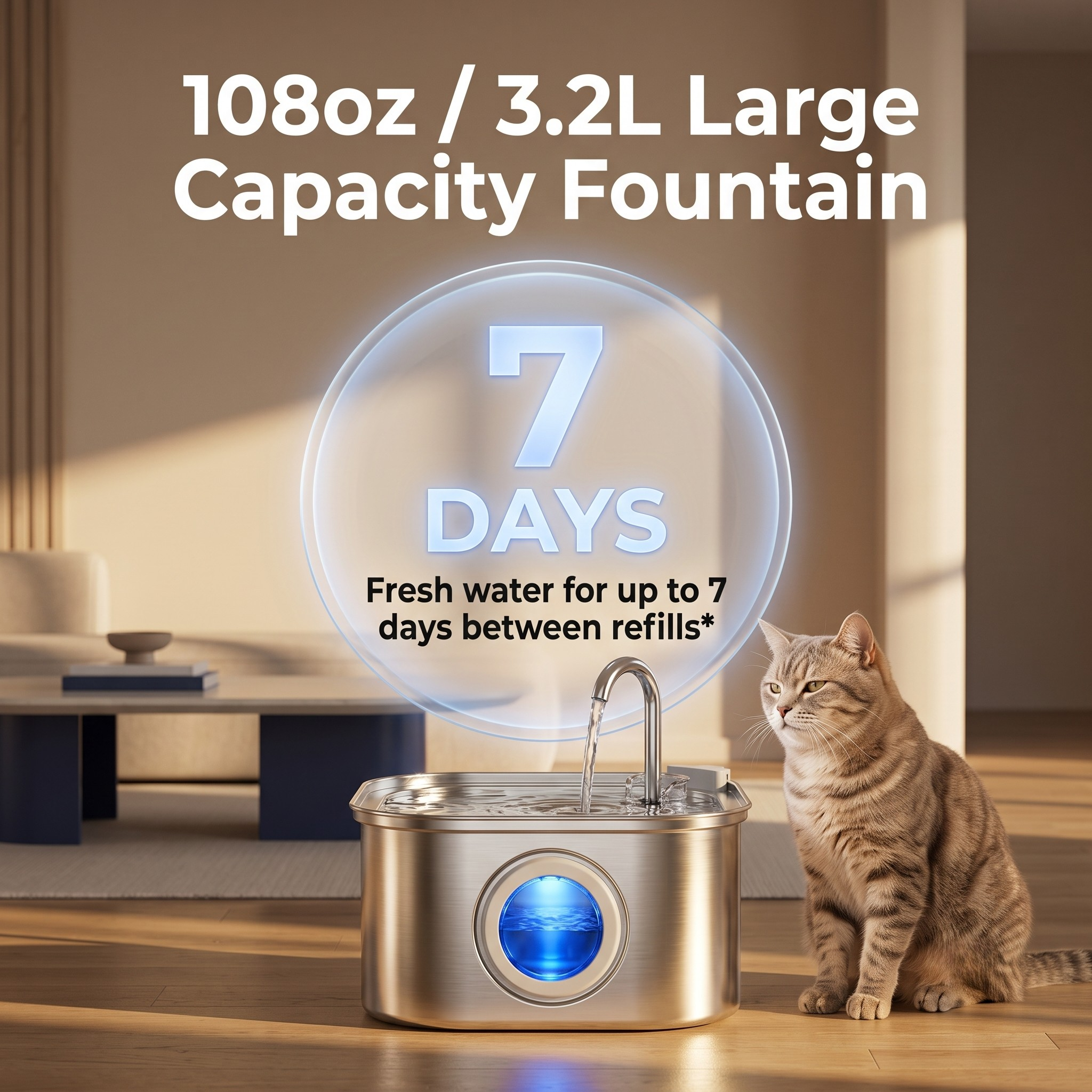 Stainless Steel Cat Water Fountain