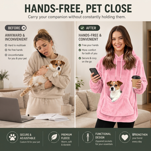Komavic Cozy Pet Pouch Sweatshirt for Dogs & Cats