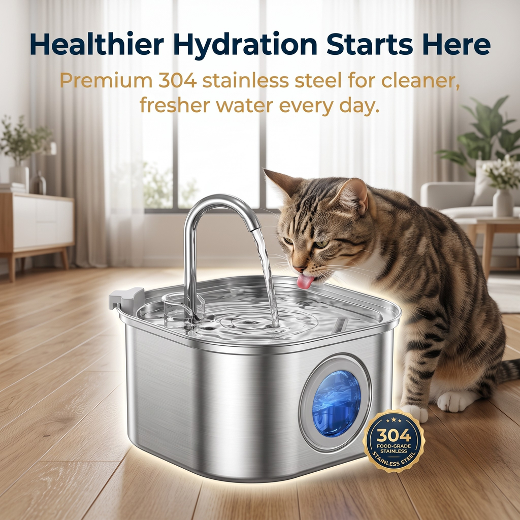 Stainless Steel Cat Water Fountain