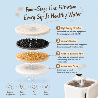 Komavic Smart Pet Water Fountain Automatic Sensor Water Dispenser Cat Circulating Filter Waterer 3 Modes