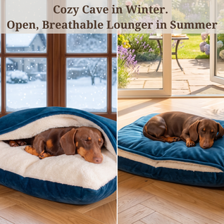 Komavic Cozy Sleepy Burrow Dog Bed With Removable Cover