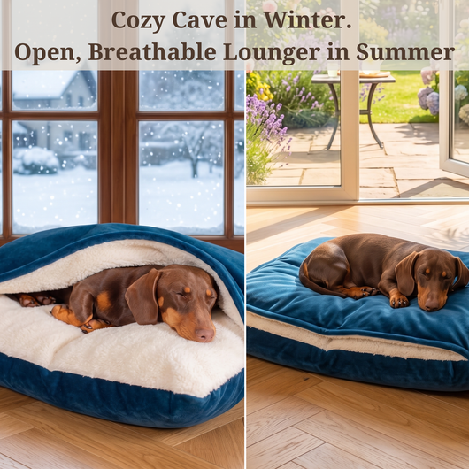 Komavic Cozy Sleepy Burrow Dog Bed With Removable Cover