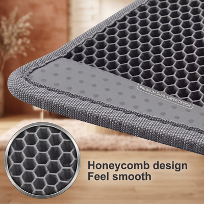 Paw-Catch™ Double-Layer Cat Litter Mat — Honeycomb Litter Trap, Waterproof & Non-Slip