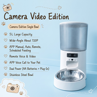 Komavic Smart Video Pet Feeder, Double Bowl Automatic Feeder