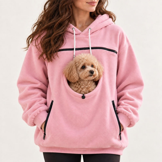Pet Carrier Hoodie for Small Dogs and Cats, Hands Free Dog Carrying Sweatshirt, Cozy Pet Pouch Hoodie for Puppy and Cat Travel