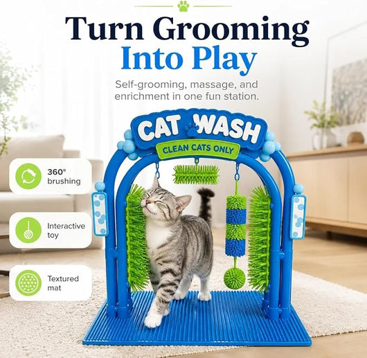 Komavic Self-Grooming Cat Brush & Play Station